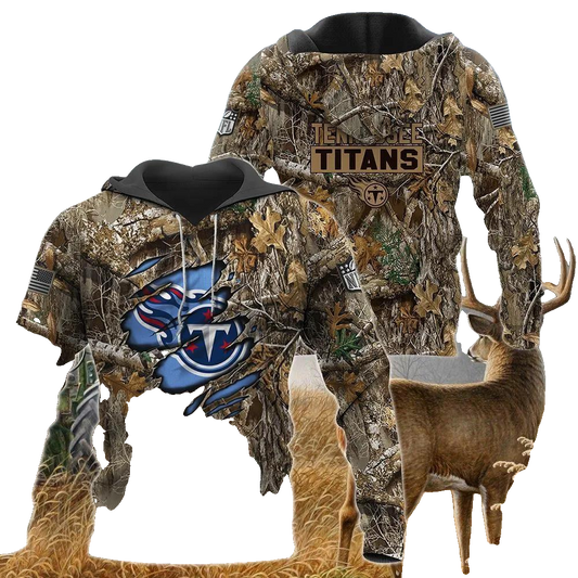 Tennessee Titans Realtree Hunting Camo NFL 3D All Over Print Hoodie -Moonbestprint