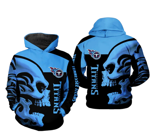 Tennessee Titans NFL Skull NFL 3D All Over Print Hoodie -Moonbestprint