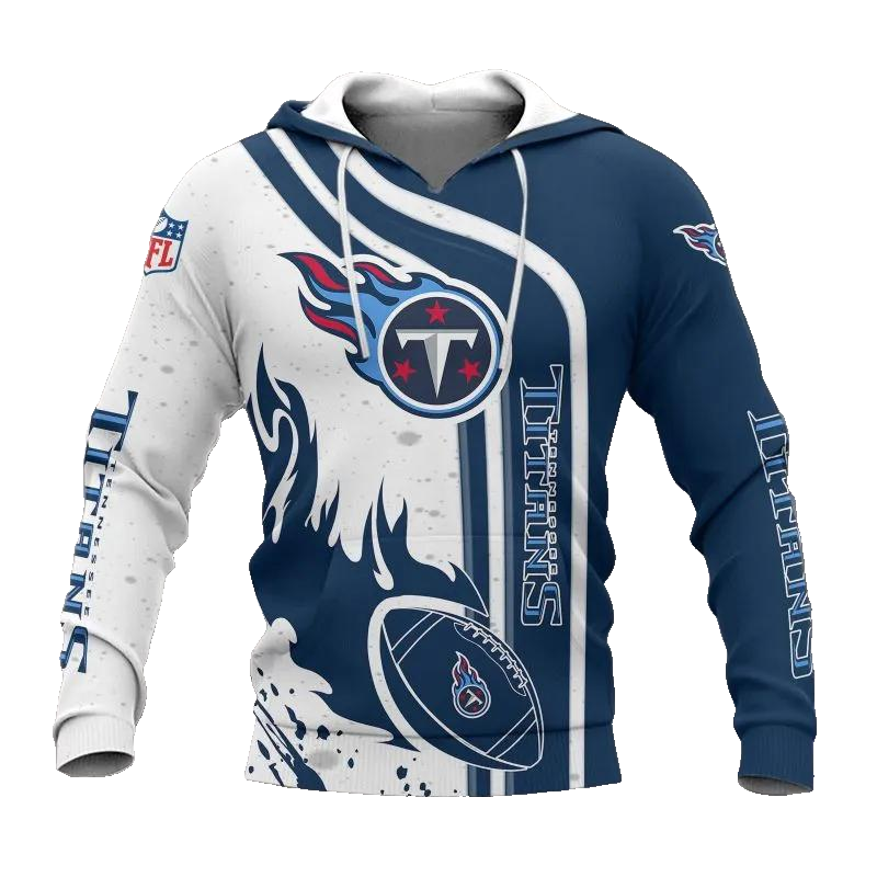 Tennessee Titans Fire Ball NFL 3D All Over Print Hoodie -Moonbestprint