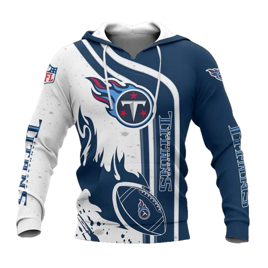 Tennessee Titans Fire Ball NFL 3D All Over Print Hoodie -Moonbestprint