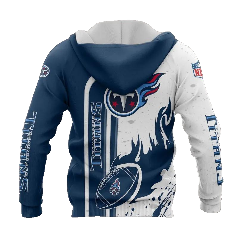 Tennessee Titans Fire Ball NFL 3D All Over Print Hoodie -Moonbestprint