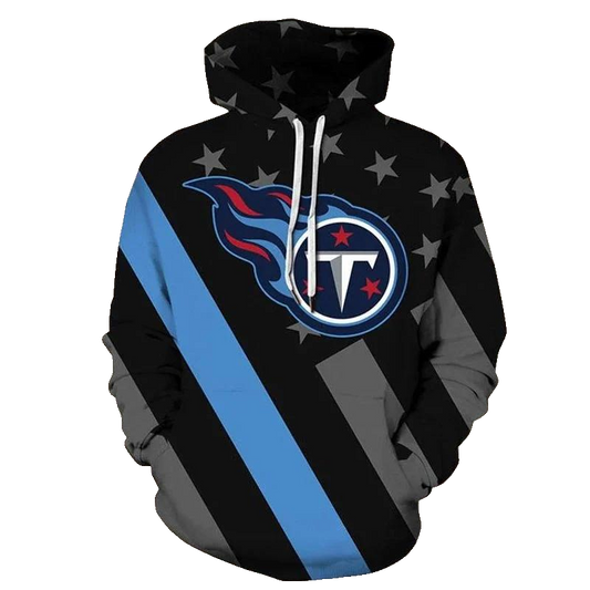Tennessee Titans American Flag Balck NFL 3D All Over Print Hoodie -Moonbestprint