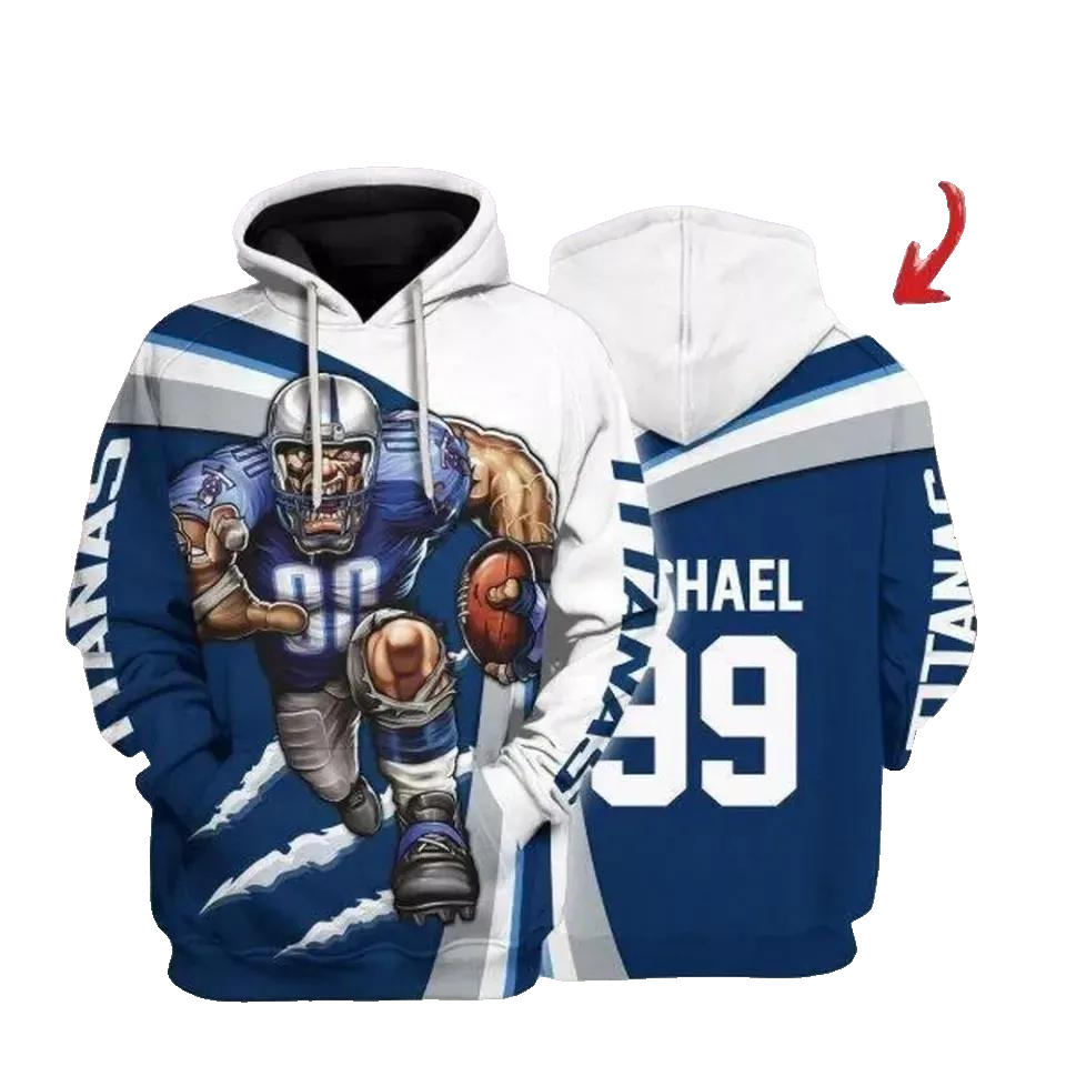 Tennessee Team Titanss Custom NFL 3D All Over Print Hoodie -Moonbestprint