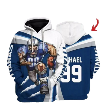Tennessee Team Titanss Custom NFL 3D All Over Print Hoodie -Moonbestprint