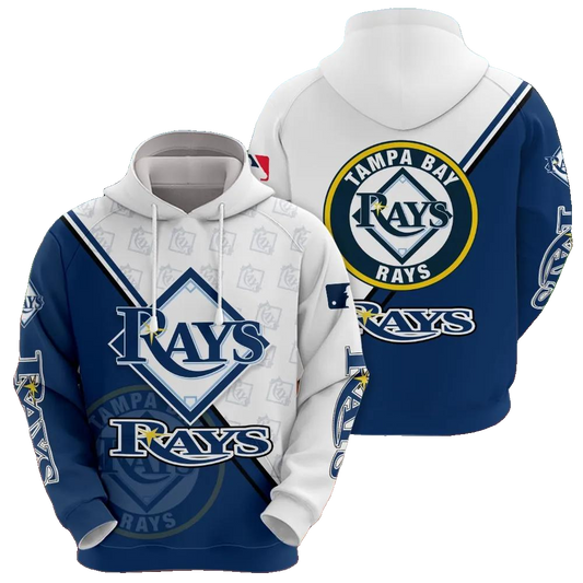 Tampa Bay Rays Logo 3D MLB All Over Print Hoodie -Moonbestprint