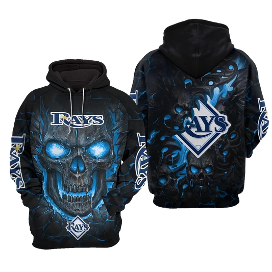Tampa Bay Rays Lava Skull 3D MLB All Over Print Hoodie -Moonbestprint