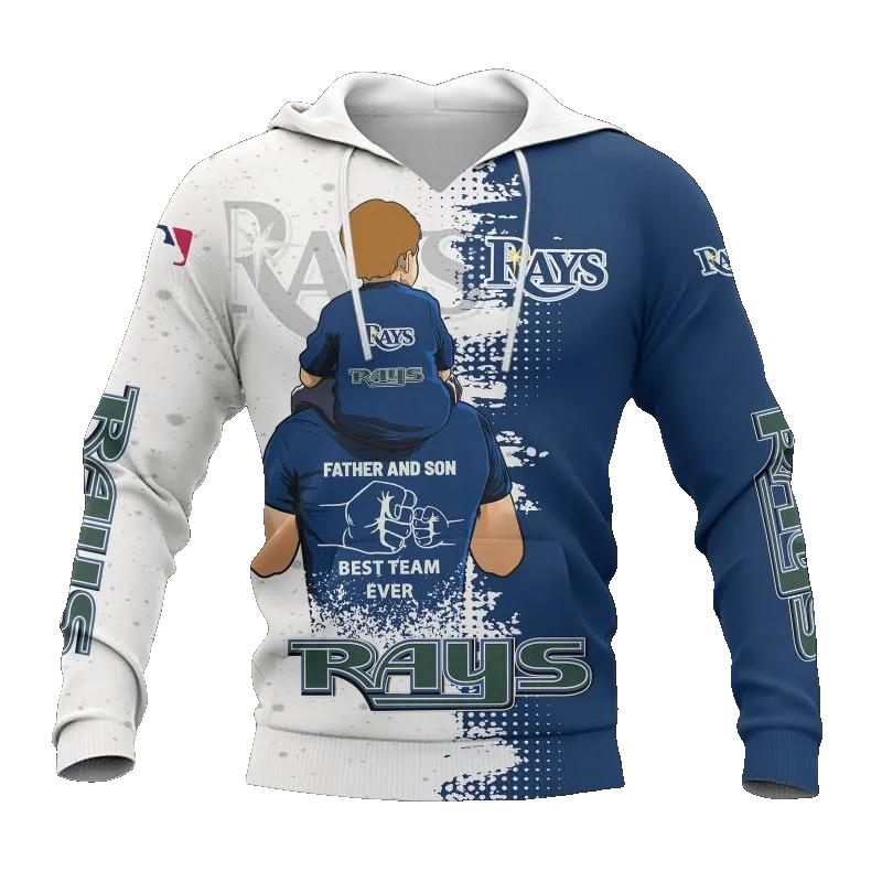 Tampa Bay Rays Dad And Son MLB All Over Print Hoodie -Moonbestprint