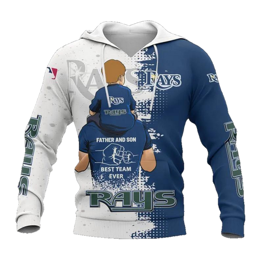 Tampa Bay Rays Dad And Son MLB All Over Print Hoodie -Moonbestprint