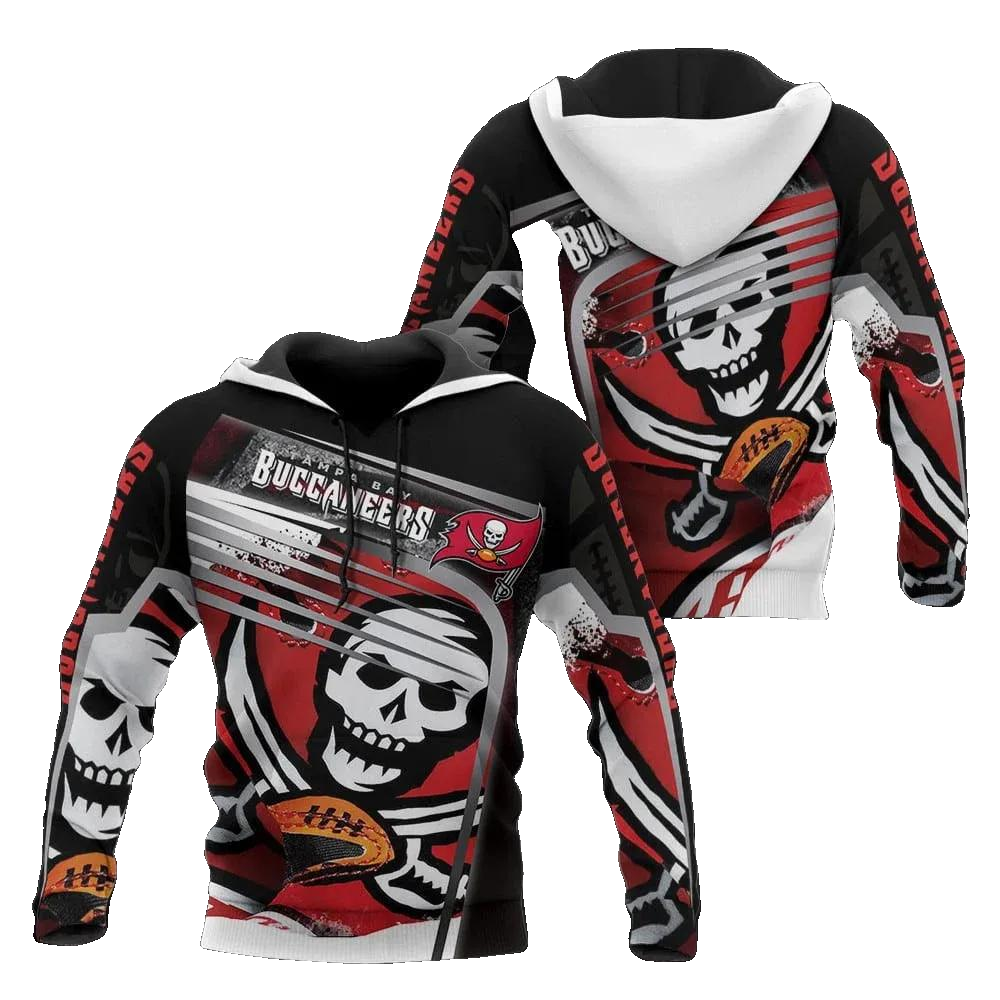 Tampa Bay Buccaneers SkullNFL 3D All Over Print Hoodie -Moonbestprint