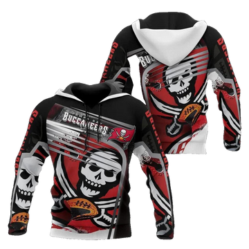 Tampa Bay Buccaneers SkullNFL 3D All Over Print Hoodie -Moonbestprint