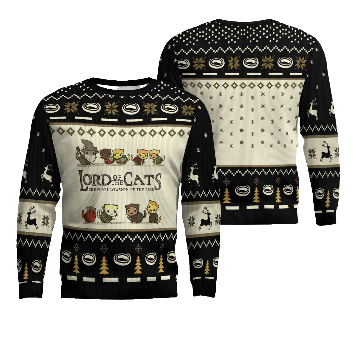 Lord Of Cats Ugly Christmas Ugly Christmas Sweater Funny Black – Moonbestprint