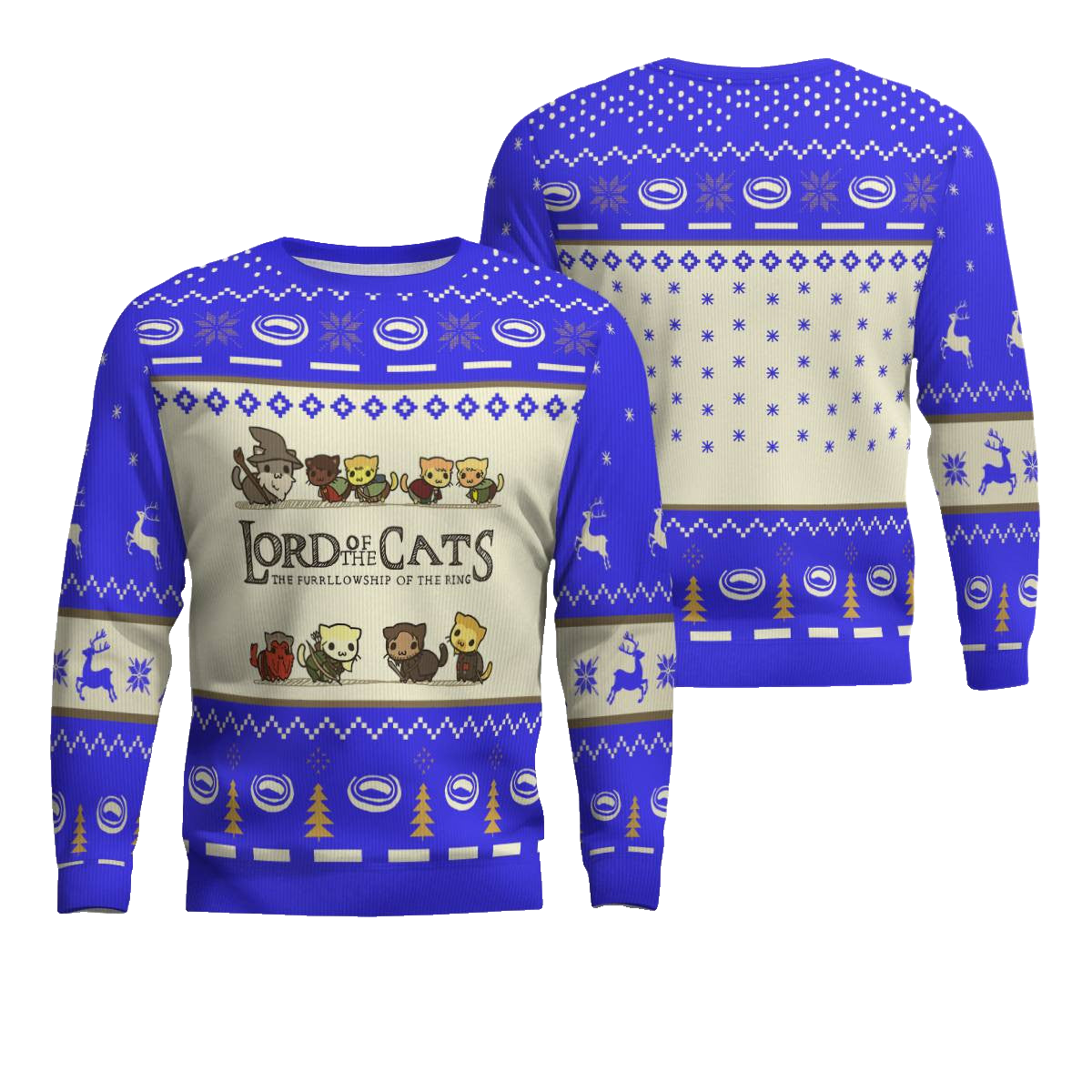 Lord Of Cats Ugly Christmas Ugly Christmas Sweater Funny Blue – Moonbestprint