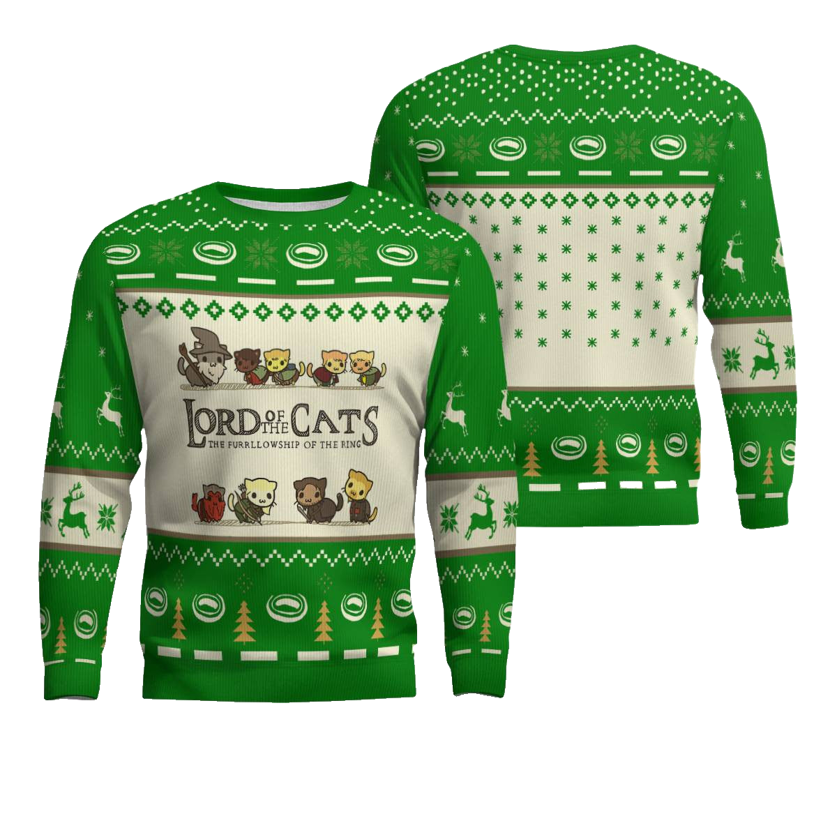 Lord Of Cats Ugly Christmas Ugly Christmas Sweater Funny Green – Moonbestprint