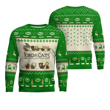Lord Of Cats Ugly Christmas Ugly Christmas Sweater Funny Green – Moonbestprint
