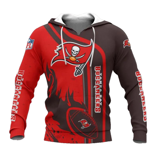 Tampa Bay Buccaneers Fire Ball NFL 3D All Over Print Hoodie -Moonbestprint