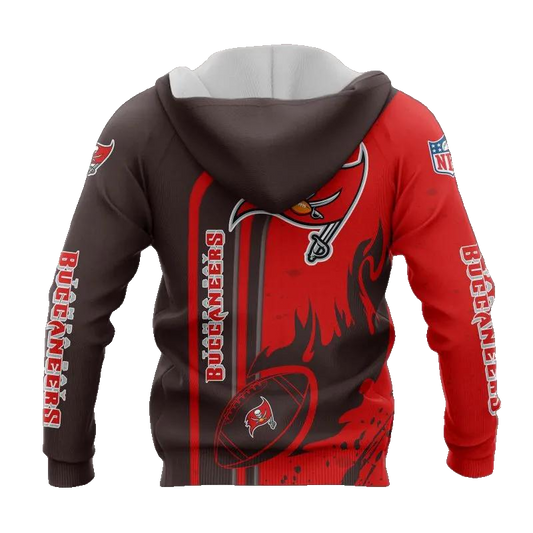 Tampa Bay Buccaneers Fire Ball NFL 3D All Over Print Hoodie -Moonbestprint