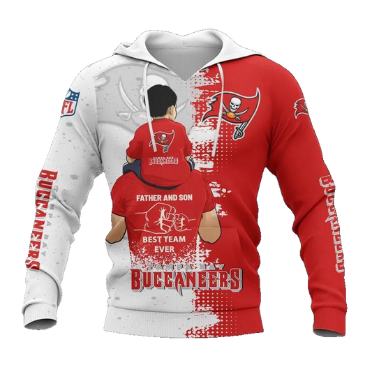 Tampa Bay Buccaneers Dad And Son NFL 3D All Over Print Hoodie -Moonbestprint
