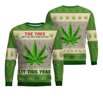 Lit This Year Weed Ugly Christmas Sweater – Moonbestprint