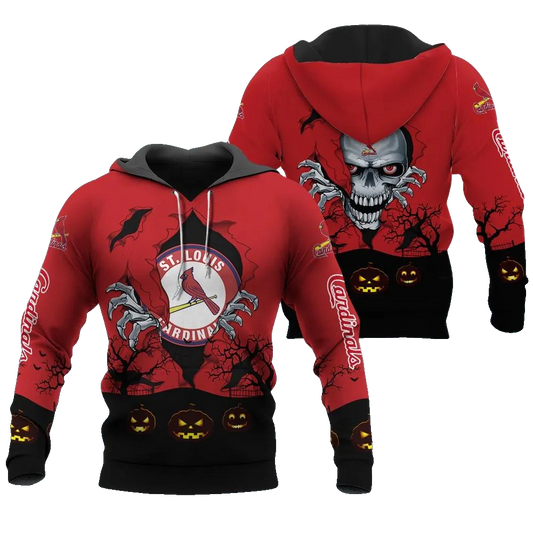 St. Louis Cardinals Halloween 3D MLB All Over Print Hoodie -Moonbestprint