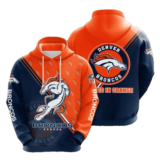Sports Team Denver Broncos NFL 3D All Over Print Hoodie -Moonbestprint