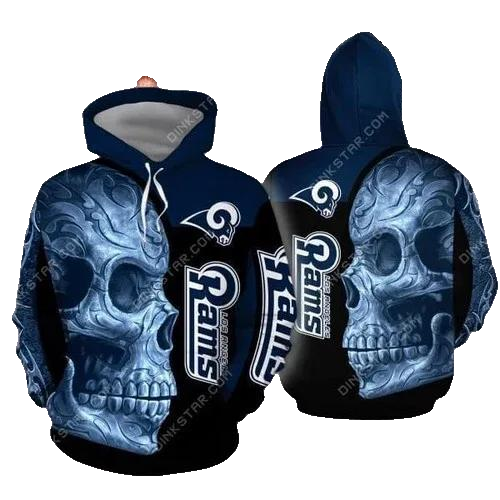 Skull Los Angeles Rams NFL 3D All Over Print Hoodie -Moonbestprint