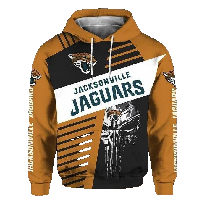 Skull Jacksonville Jaguars Punisher SkullNFL 3D All Over Print Hoodie -Moonbestprint