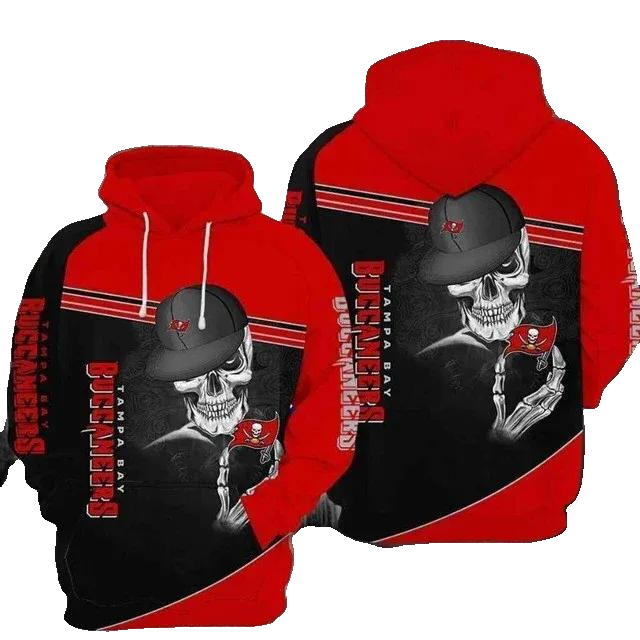 Skull Hold Logo Tampa Bay Buccaneers Football NFL 3D All Over Print Hoodie -Moonbestprint