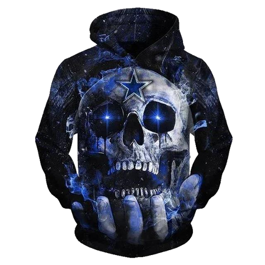 Skull Dallas Cowboys NFL 3D All Over Print Hoodie -Moonbestprint