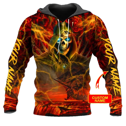 Skeleton Holding Book Heroes Skull Custom 3D All Over Print Hoodie -Moonbestprint