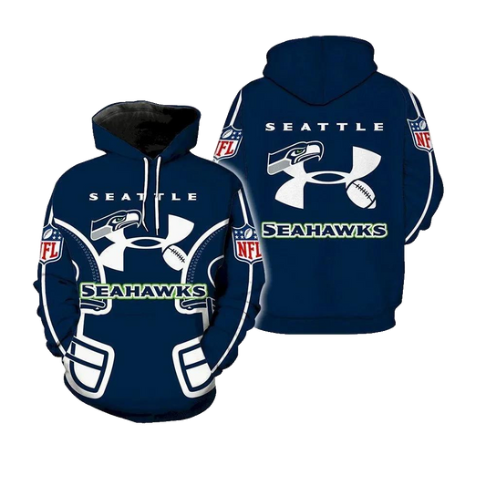 Seattle Seahawks Under Armour NFL 3D All Over Print Hoodie -Moonbestprint