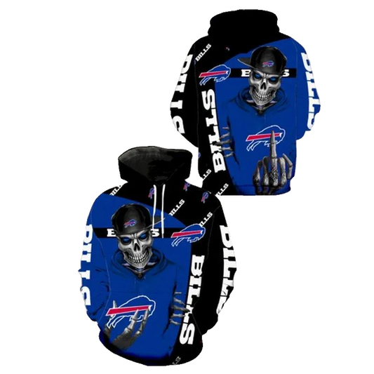 Seattle Seahawks Rugby Team Lovers Skull Say Fuk U NFL 3D All Over Print Hoodie -Moonbestprint