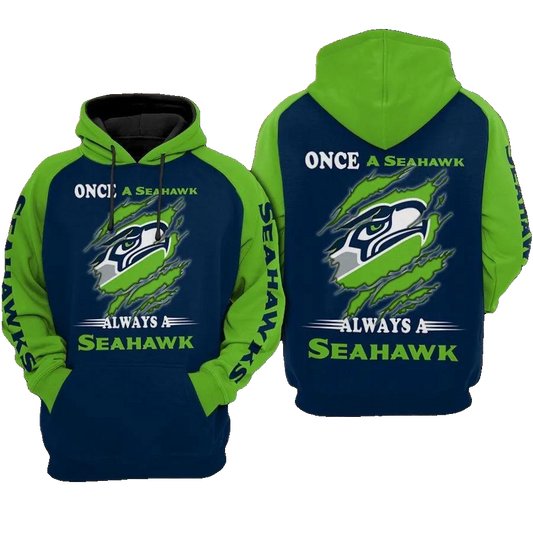 Seattle Seahawks Nfl Football Once A Seahawks NFL 3D All Over Print Hoodie -Moonbestprint