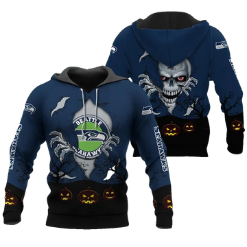 Seattle Seahawks Halloween 3D NFL All Over Print Hoodie -Moonbestprint