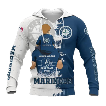 Seattle Mariners Dad And Son MLB All Over Print Hoodie -Moonbestprint
