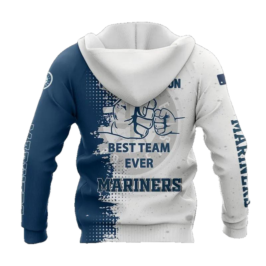 Seattle Mariners Dad And Son MLB All Over Print Hoodie -Moonbestprint