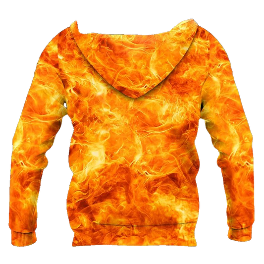 Scary Fire Skull 3D All Over Print Hoodie Men -Moonbestprint