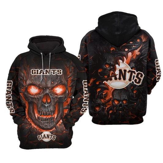 San Francisco Giants Lava Skull 3D MLB All Over Print Hoodie -Moonbestprint
