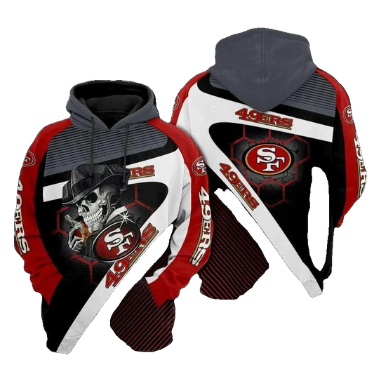 San Francisco 49ers Skeleton NFL3D All Over Print Hoodie -Moonbestprint