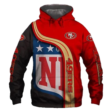 San Francisco 49ers NFL Logo NFL 3D All Over Print Hoodie -Moonbestprint