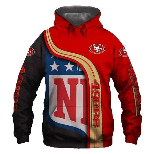 San Francisco 49ers NFL Logo NFL 3D All Over Print Hoodie -Moonbestprint