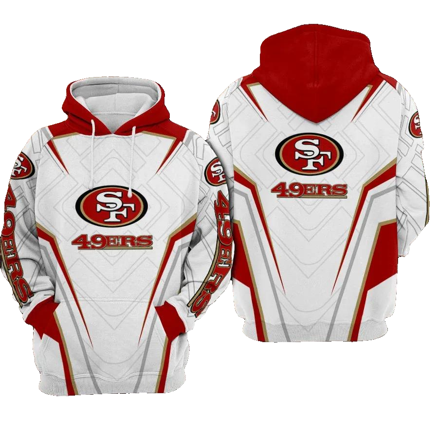 San Francisco 49ers Football White NFL 3D All Over Print Hoodie -Moonbestprint