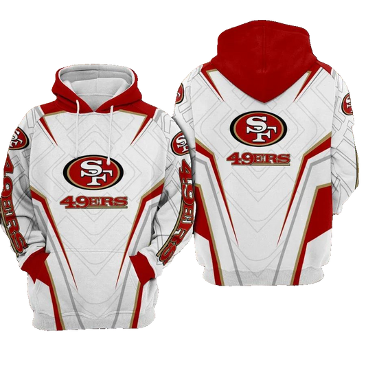 San Francisco 49ers Football White NFL 3D All Over Print Hoodie -Moonbestprint