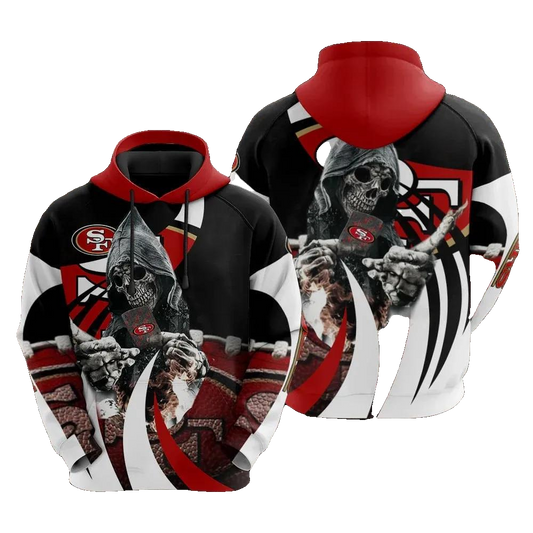 San Francisco 49ers Death NFL3D All Over Print Hoodie -Moonbestprint