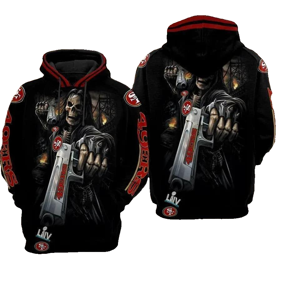 San Francisco 49ers Death Gun NFL 3D All Over Print Hoodie -Moonbestprint