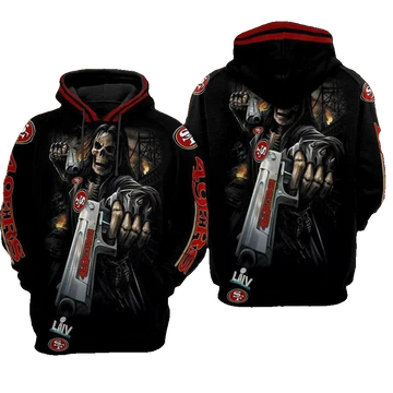 San Francisco 49ers Death Gun NFL 3D All Over Print Hoodie -Moonbestprint