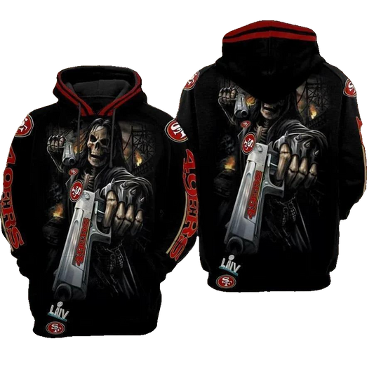 San Francisco 49ers Death Gun NFL 3D All Over Print Hoodie -Moonbestprint