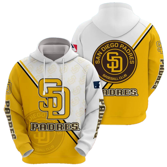 San Diego Padres Logo 3D MLB All Over Print Hoodie -Moonbestprint