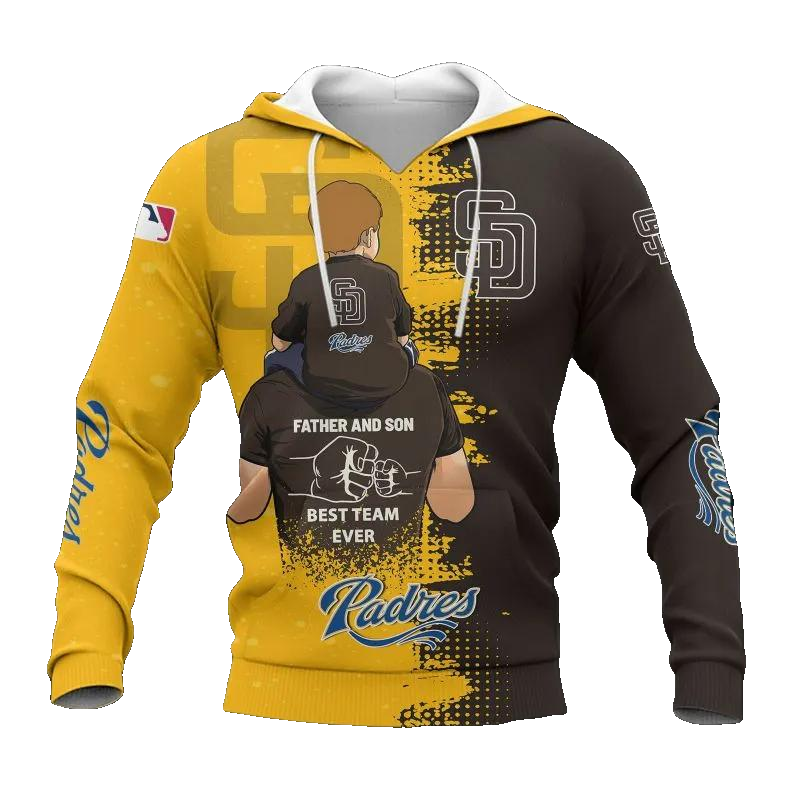 San Diego Padres Dad And Son MLB All Over Print Hoodie -Moonbestprint