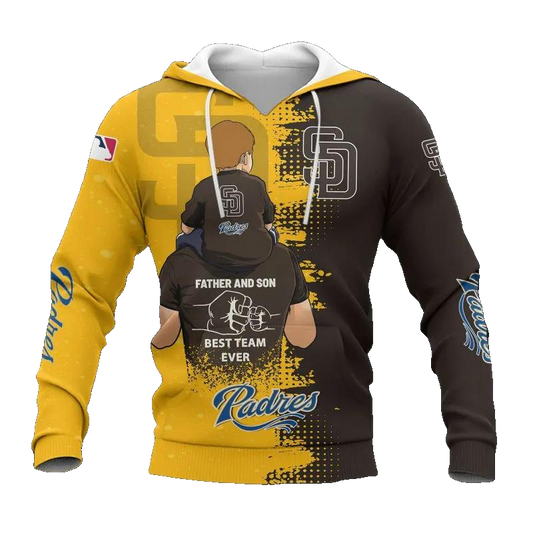 San Diego Padres Dad And Son MLB All Over Print Hoodie -Moonbestprint