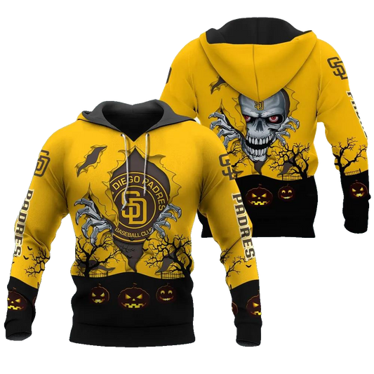 San Diego Padres Halloween 3D MLB All Over Print Hoodie -Moonbestprint